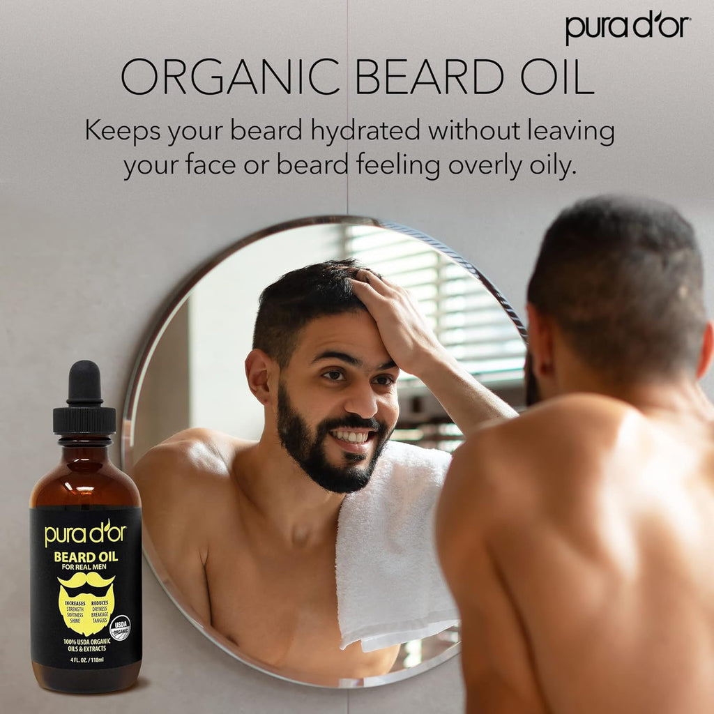 Organic Beard Oil with Argan and Jojoba for Mustache Care R7995