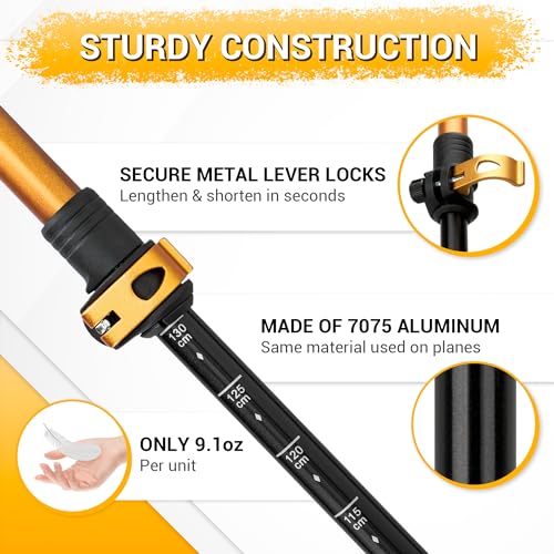 Trekking Poles for Hiking and Walking, Lightweight Aluminum with Cork Grip, Collapsible Z304936