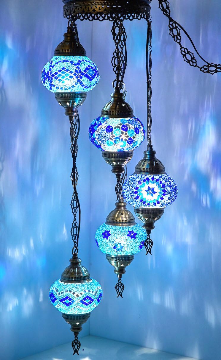 Mosaic Globe Chandelier Ceiling Pendant Light with 15ft Cord F355170