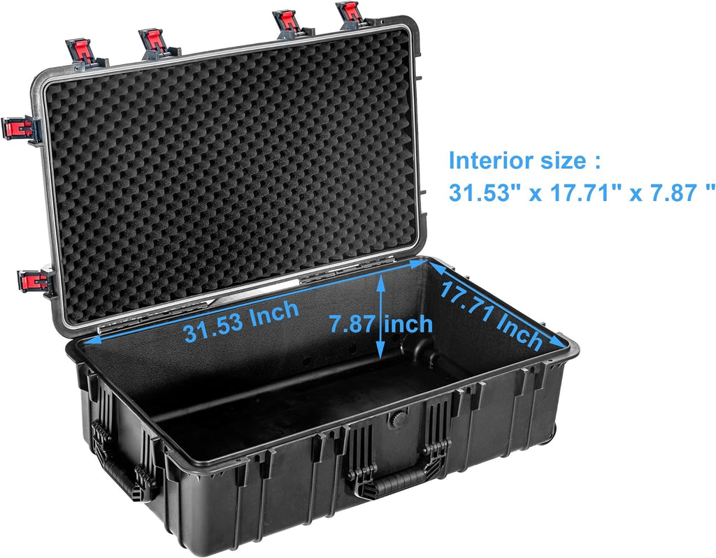 Waterproof Rolling Equipment Case with Foam, 35"x 20.5"x 12" R37170