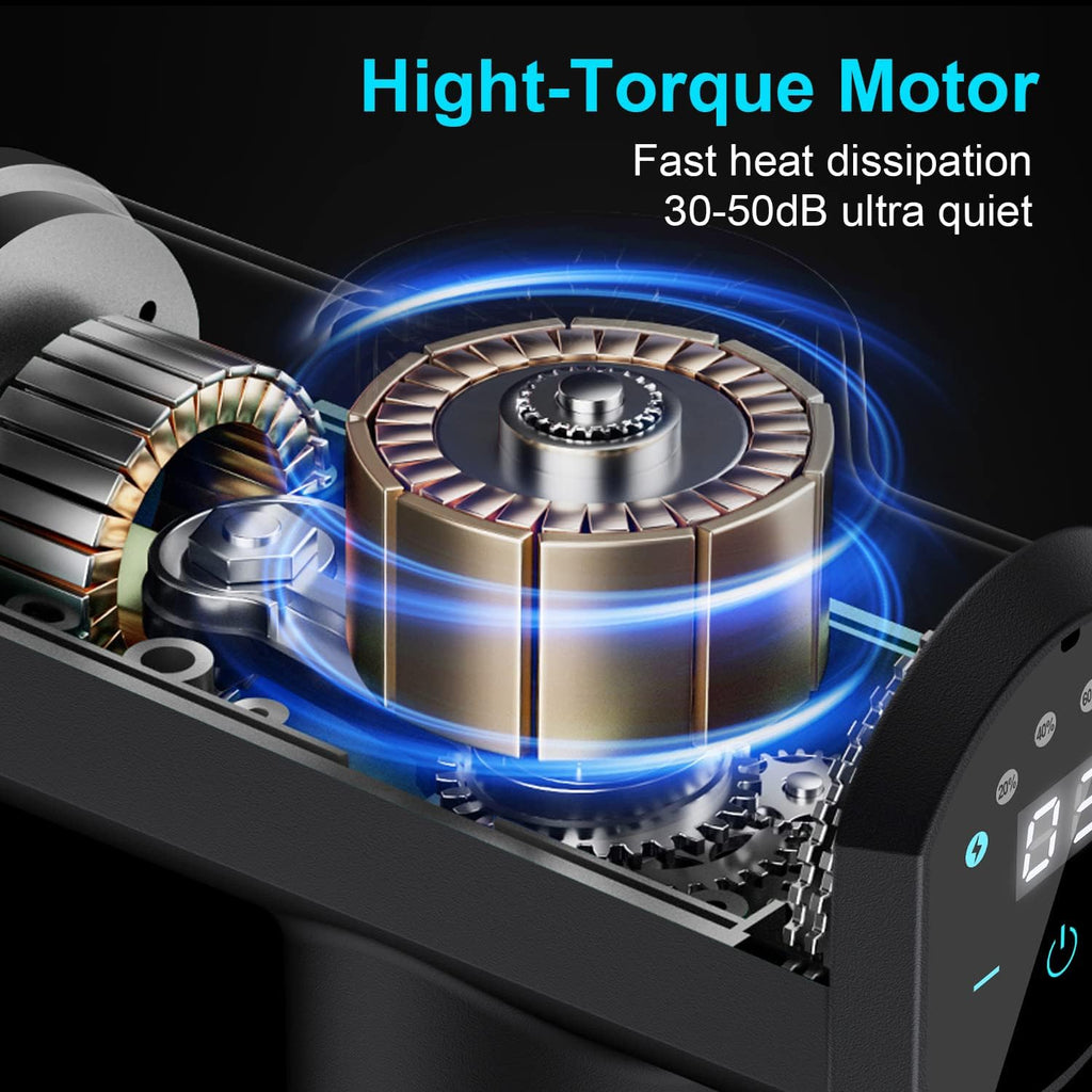 Percussion Massage Gun with 8 Heads and LCD Touch Screen F659