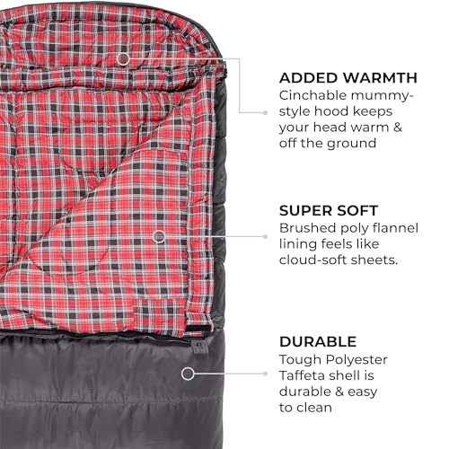 Celsius XXL Sleeping Bag for Adults, All Weather Camping, Compression Sack Included S755