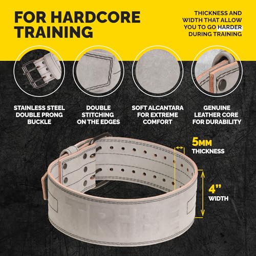 5mm Leather Weight Lifting Belt for Squat, Deadlift, and Powerlifting Z963538