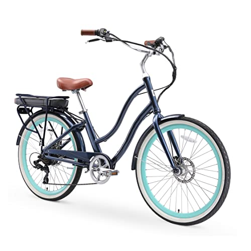sixthreezero EVRYjourney Women's Electric Bike, Step-Through Touring Hybrid eBike, 250/500 Watt Motor, 26" Bicycle, Multiple Colors