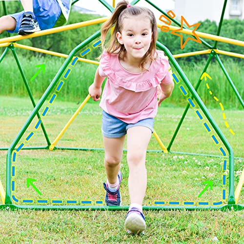 Kids Climbing Dome Tower - 12 ft Jungle Gym Geometric Climber with Rust & UV Resistant Steel I868