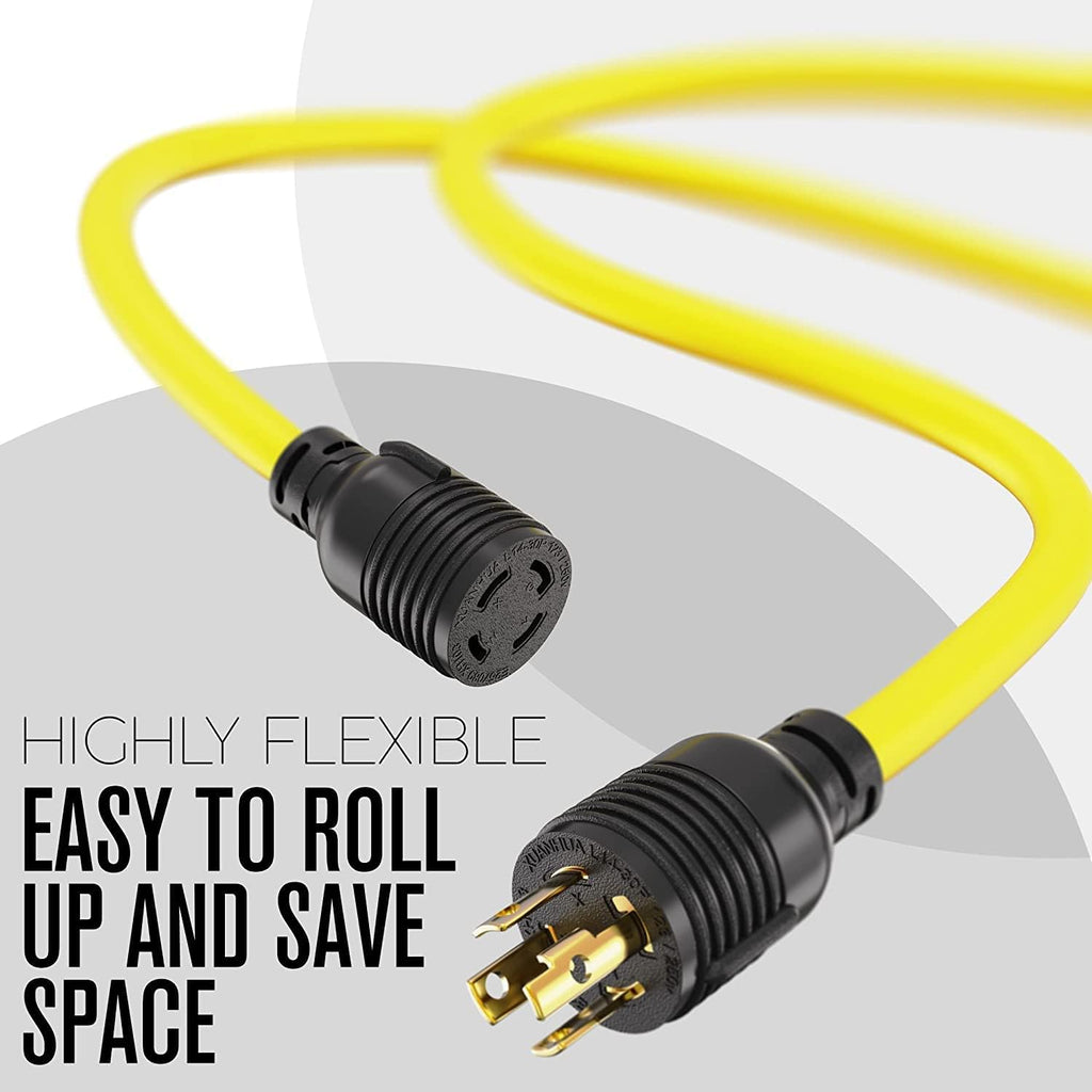30 Amp Generator Cord 4 Prong 25 Ft 125-250V 7500W NEMA L-14-30P P927