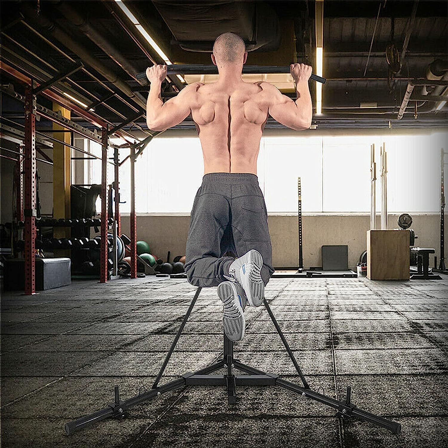 Heavy Bag Stand Folding Boxing Stand with Pull Up Bar for Home Fitness R3272