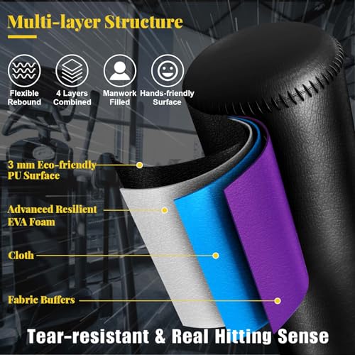 Freestanding Heavy Punching Bag with Stand and Boxing Gloves G508647