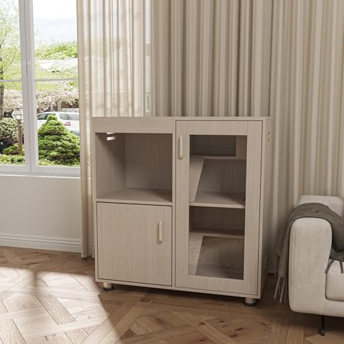 Wooden Hamster Cage with Storage Cabinet, Openable Top, Acrylic Windows F965917