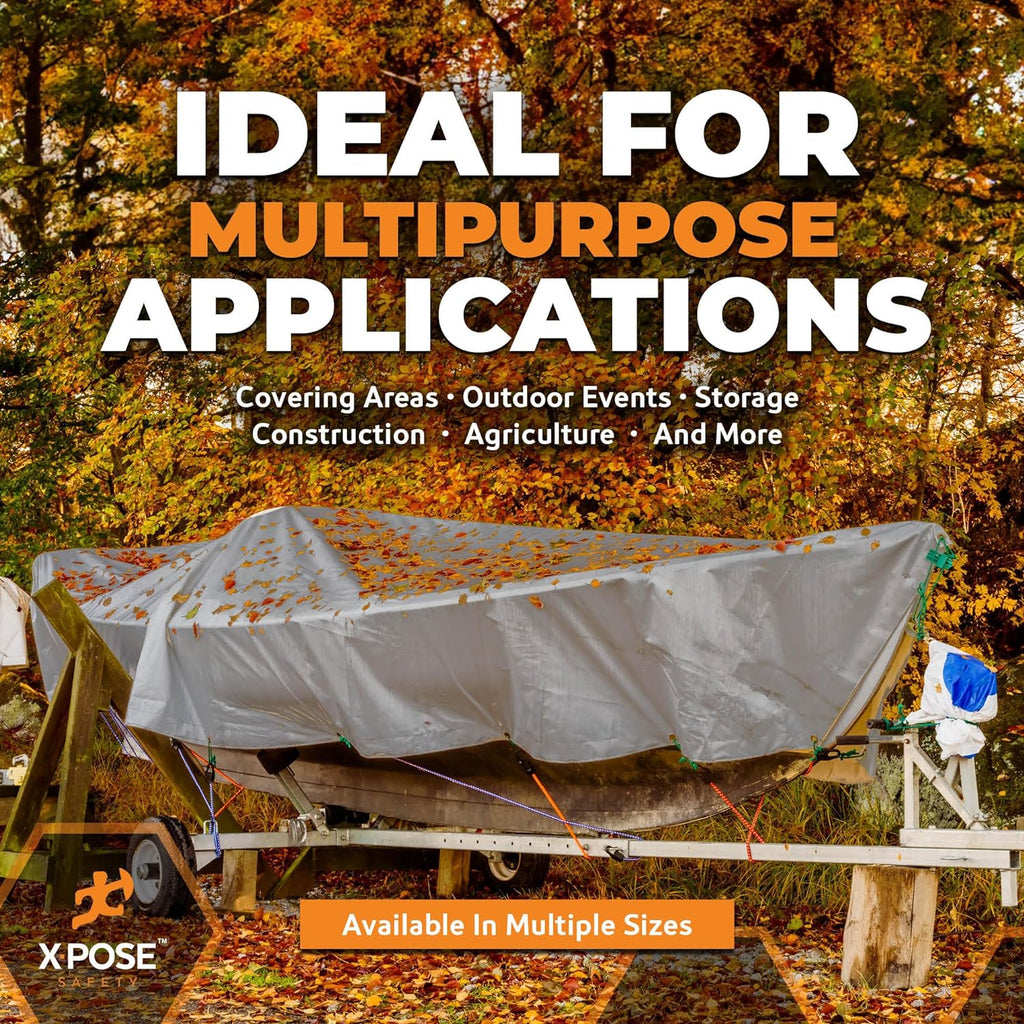 Heavy Duty Poly Tarp 30 x 50 ft, Waterproof Protective Cover J449590
