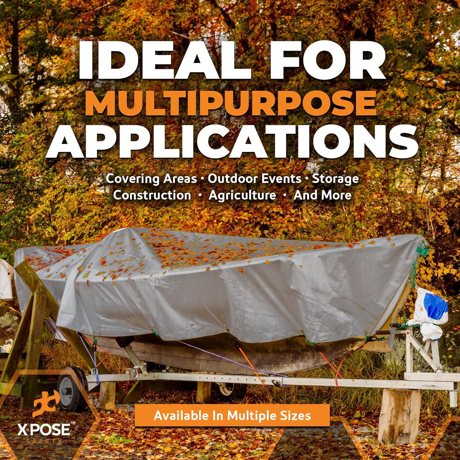 Heavy Duty Poly Tarp 30 x 50 ft, Waterproof Protective Cover J449590