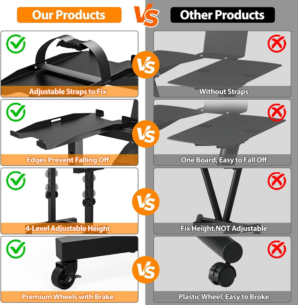 Adjustable Dumbbell Stand with 4-Level Height Rack and Wheels L357872