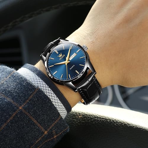Men's Casual Leather Strap Watch Waterproof Luminous Analog F66331