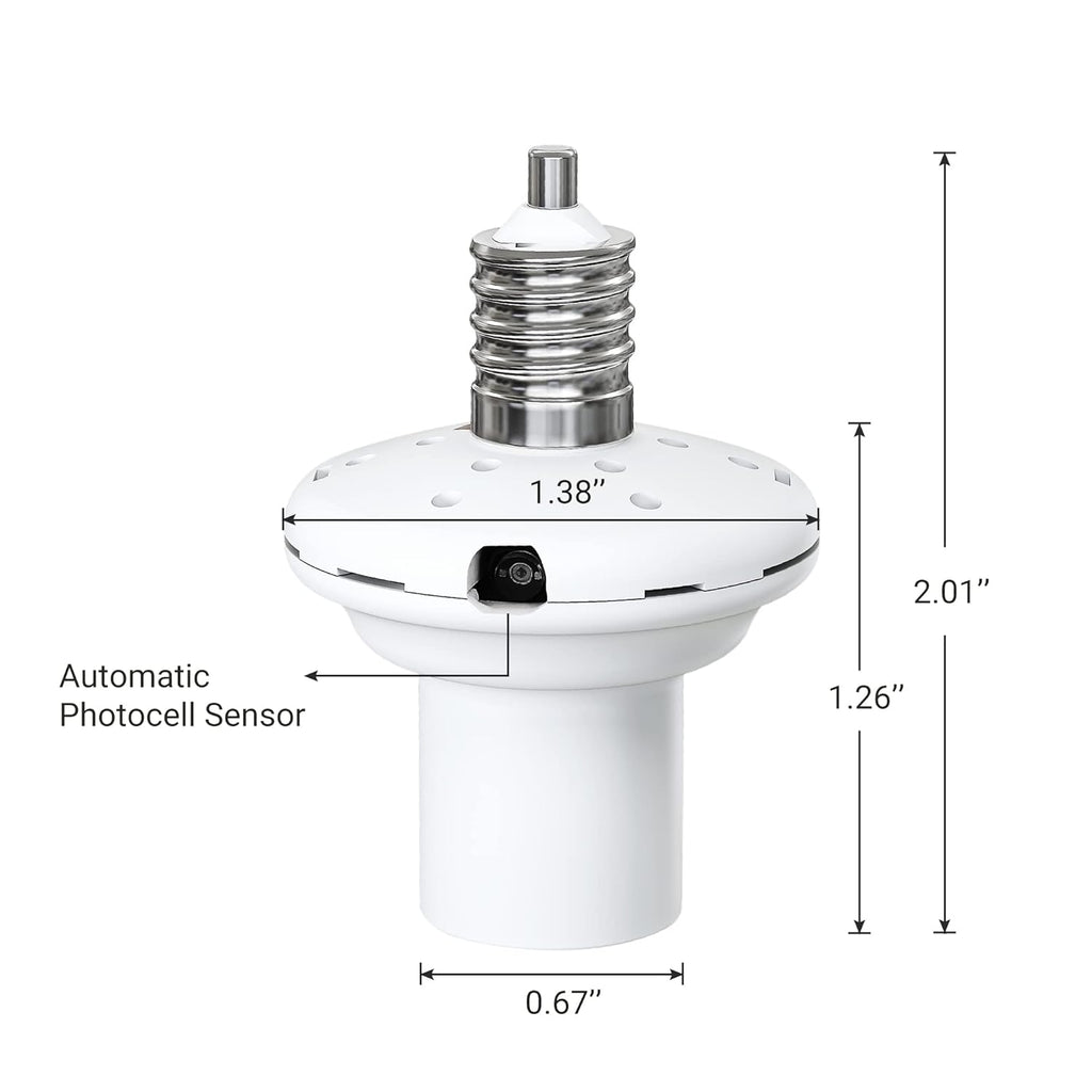Dusk to Dawn E12 Candelabra Light Socket with Photocell Sensor, 2 Pack S980370