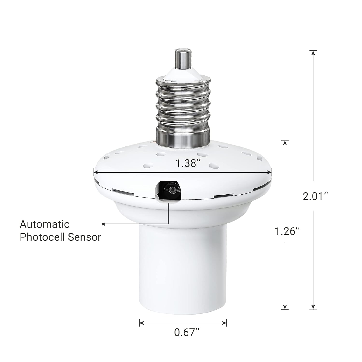 Dusk to Dawn E12 Candelabra Light Socket with Photocell Sensor, 2 Pack S980370