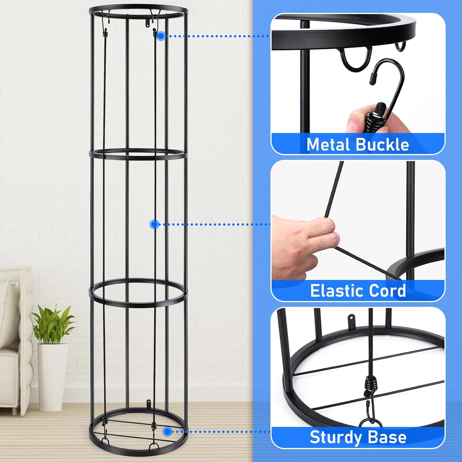 3 Layer Vertical Ball Storage Rack, Wall Mounted Ball Holder for Garage & Home O917870