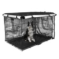 Dog Crate Cover 36 inch - Double Door, Dog Kennel Indoor, Waterproof Dog Kennel Cover with Air Vent Window, for Indoor/Outdoor Most Wire Dog Crate(Navy Blue)