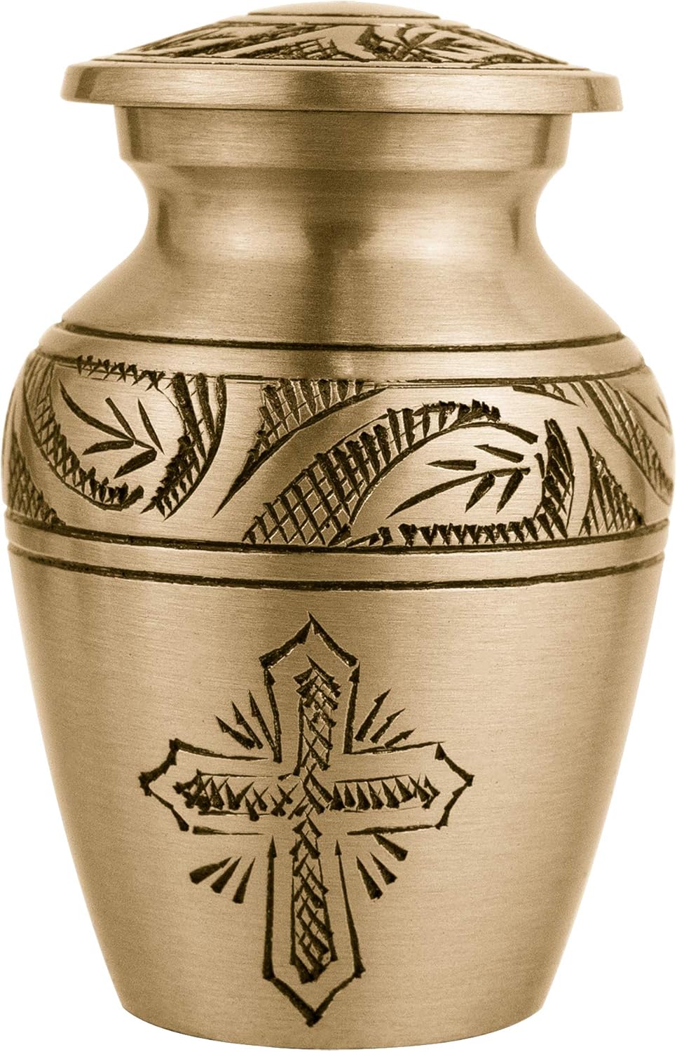 Cremation Urns for Adult with Case & Bags - Mini Keepsake Urns, Bronze Cross G13667