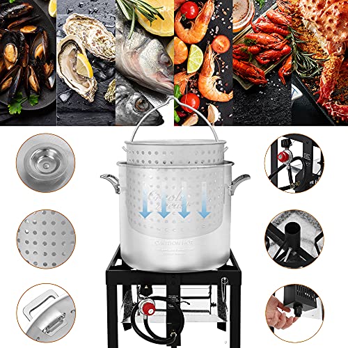Seafood Boiling Kit with Strainer, Aluminum Propane Gas Boiler H92024