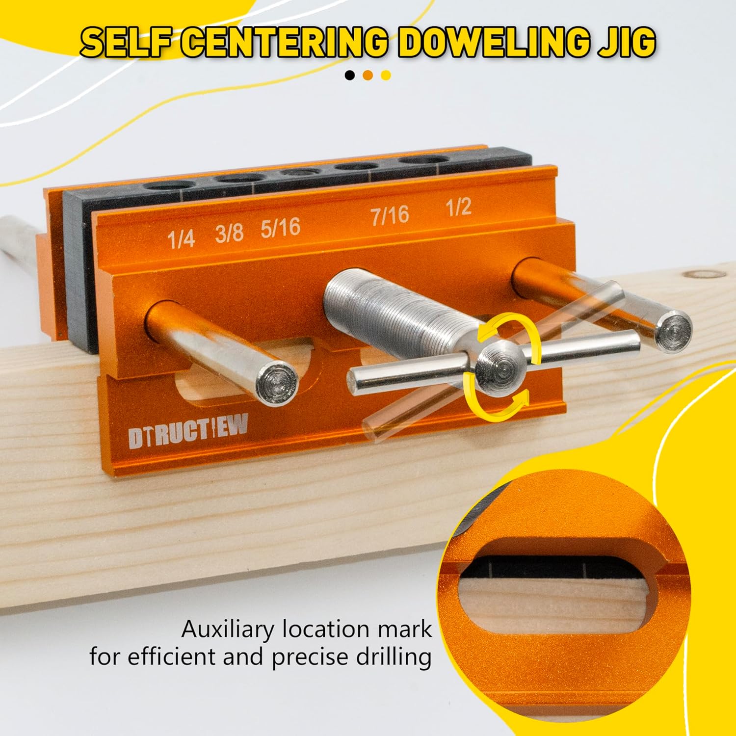 Self Centering Doweling Jig Kit with 6 Drill Guide Bushings G4264