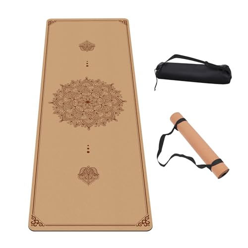 Premium Cork Yoga Mat Non Slip Thick Cork Exercise & Fitness Mat for Yoga, Pilates, & Home Workouts(72" x 24" x 5mm Thick)