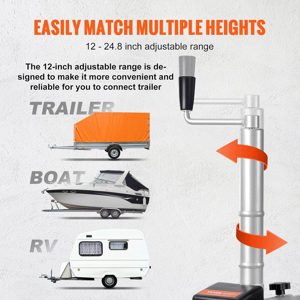 Electric Trailer Dolly, 5000 lbs Towing Capacity, 12V with 8" Rubber Tire X477916