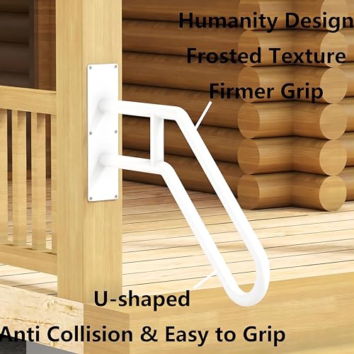 Outdoor Step Handrails - Wall Mount Heavy Duty Steel Stair Railing for 1-3 Steps B88790