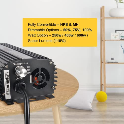 600W HPS MH Digital Dimmable Grow Light System with Air Cooled Reflector Hood G99834