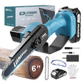 Mini Chainsaw Cordless 6-Inch with 2 Batteries 40V 19.2 Ft/s Battery Powered Electric Power Chain Saws with Security Lock, Upgraded Handheld Small Chainsaw for Wood Cutting Trimming