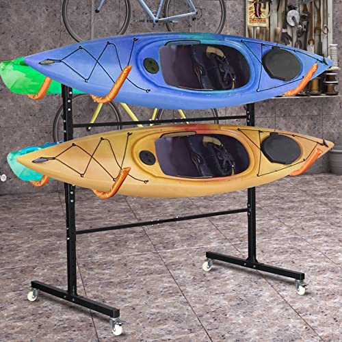 Freestanding Kayak Storage Rack for 2 or 4 Kayaks, Outdoor Heavy Duty Stand C900104