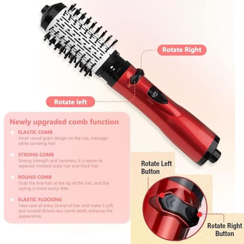 Hot Air Styler and Rotating Hair Dryer Brush with 2 Interchangeable Heads R8577