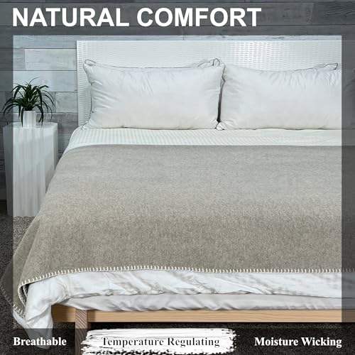 100% Virgin Wool Blanket for Car and Winter Camping, Full Size X749255