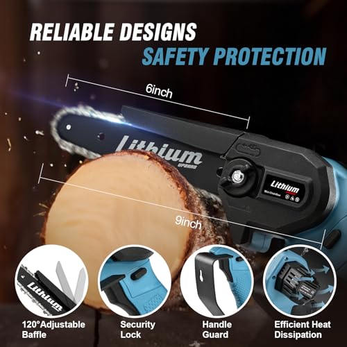 Cordless 6-Inch Mini Chainsaw with 2 Batteries for Wood Cutting K23578