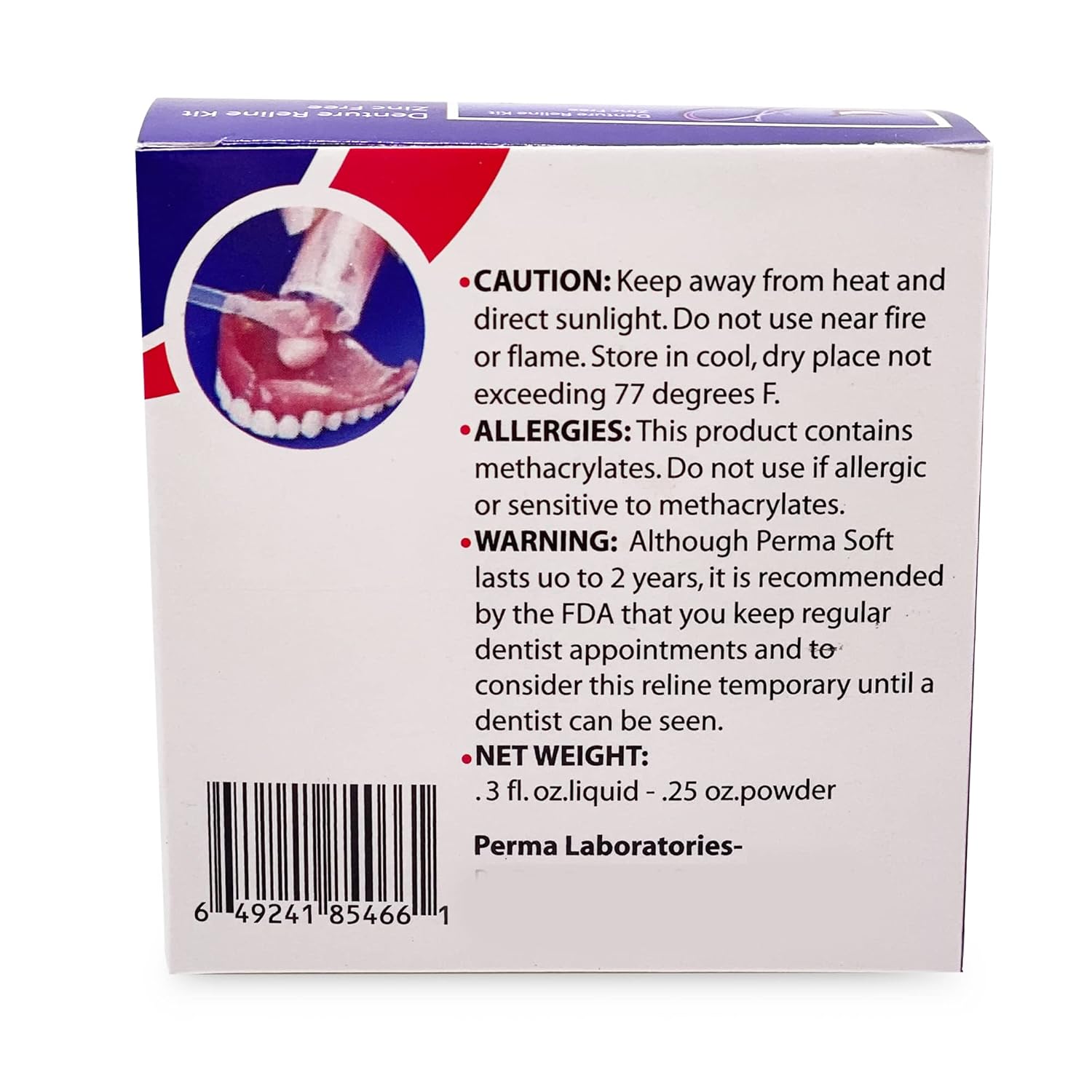Denture Reliner Kit for Upper and Lower Plates Z50480