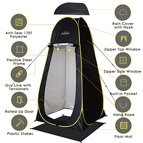Pop Up Privacy Tent Camping Shower Changing Room Rain Shelter Foldable with Carry Bag N314