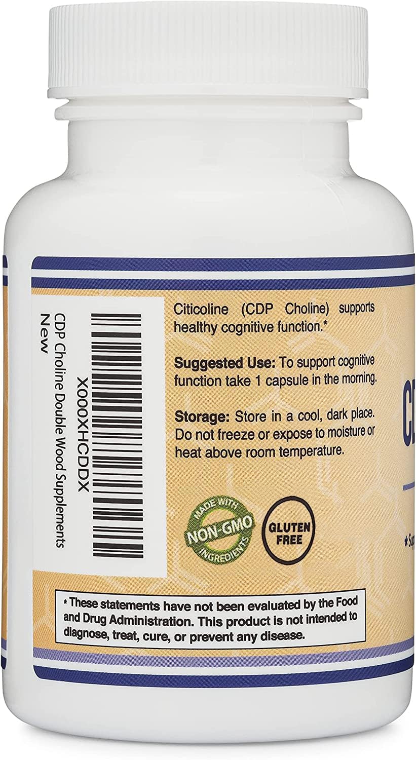 Choline Citicoline Supplement, 300mg, 60 Capsules H679
