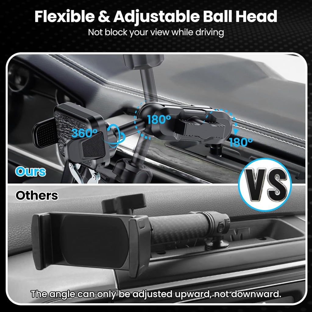 Metal Phone Mount for Ram Truck 2013-2018, Dash Holder with 360° Rotation Y61309