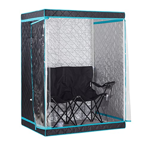 Portable 2 Person Sauna Tent, Foldable Full Body Steam Sauna for Home O997