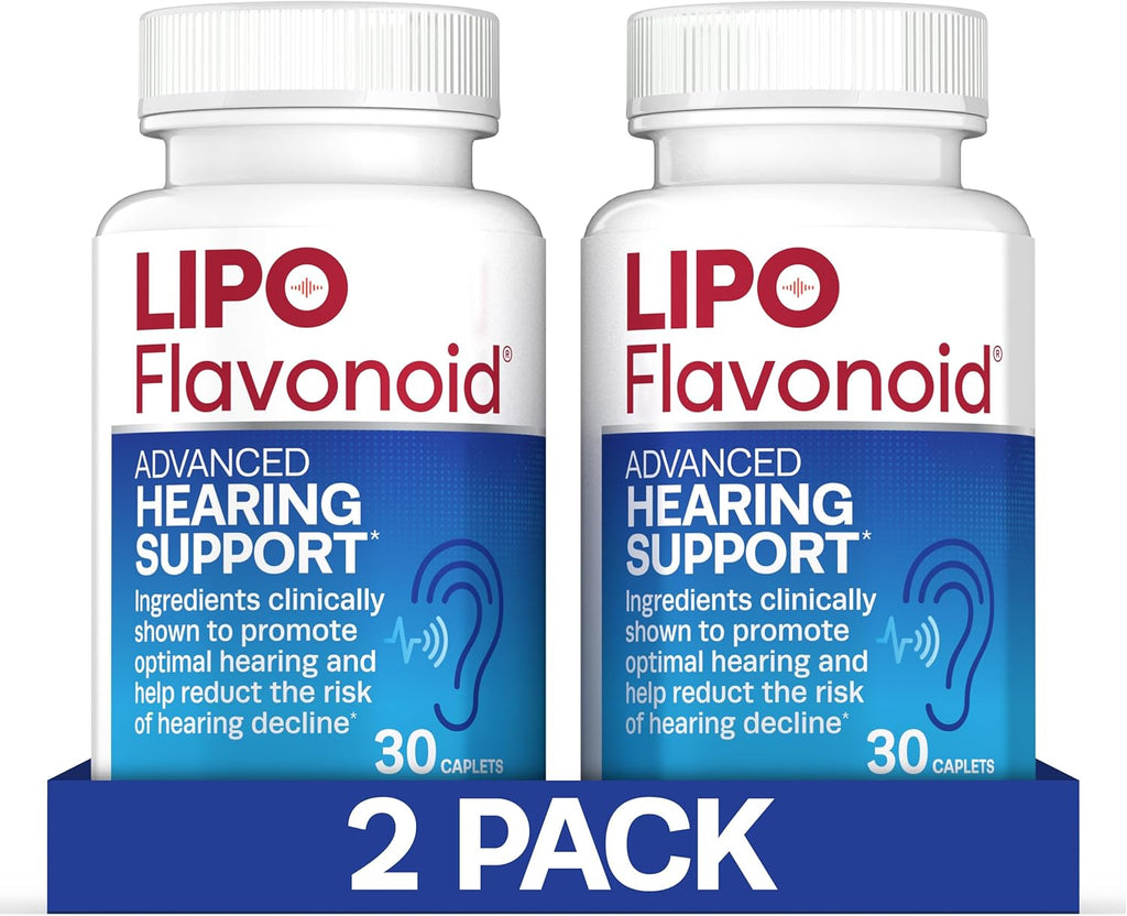 Lipo-Flavonoid Advanced Hearing Support, Multivitamin to Reduce Risk of Hearing Decline and Tinnitus, Clinically Proven Formula, Multivitamin with Vitamin B & Bioflavonoids, 40 Caplets