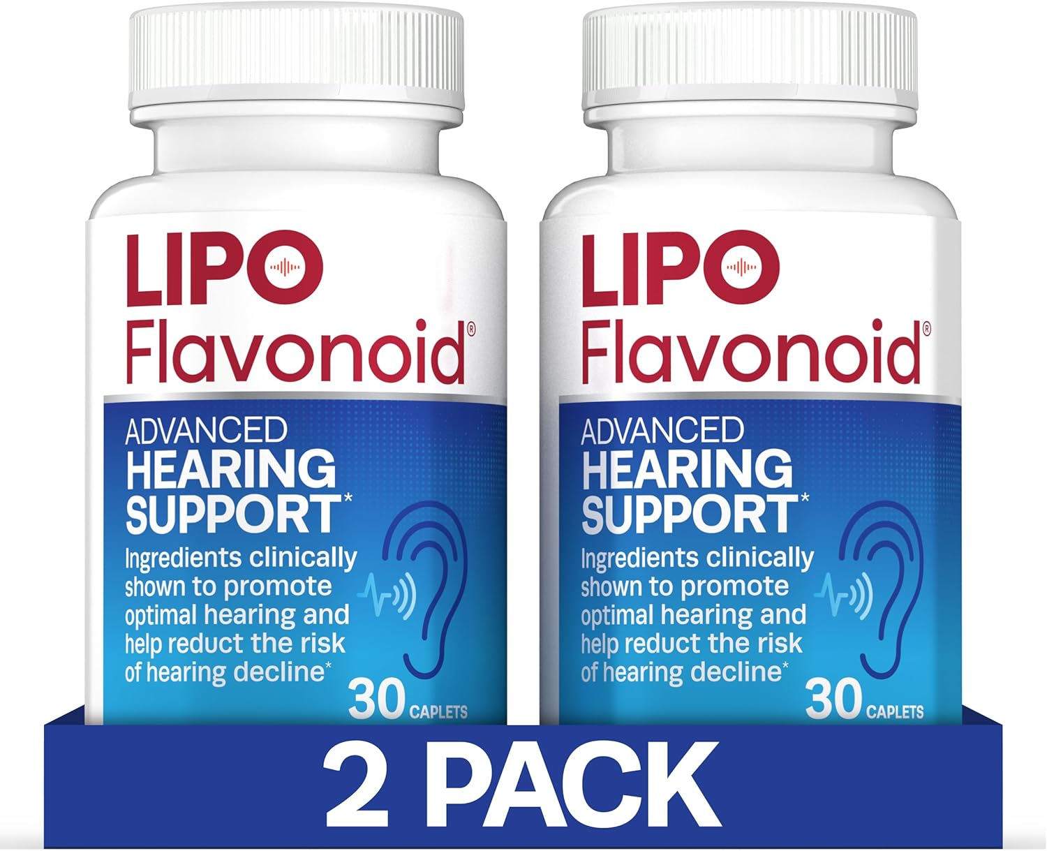 Lipo-Flavonoid Advanced Hearing Support, Multivitamin to Reduce Risk of Hearing Decline and Tinnitus, Clinically Proven Formula, Multivitamin with Vitamin B & Bioflavonoids, 40 Caplets