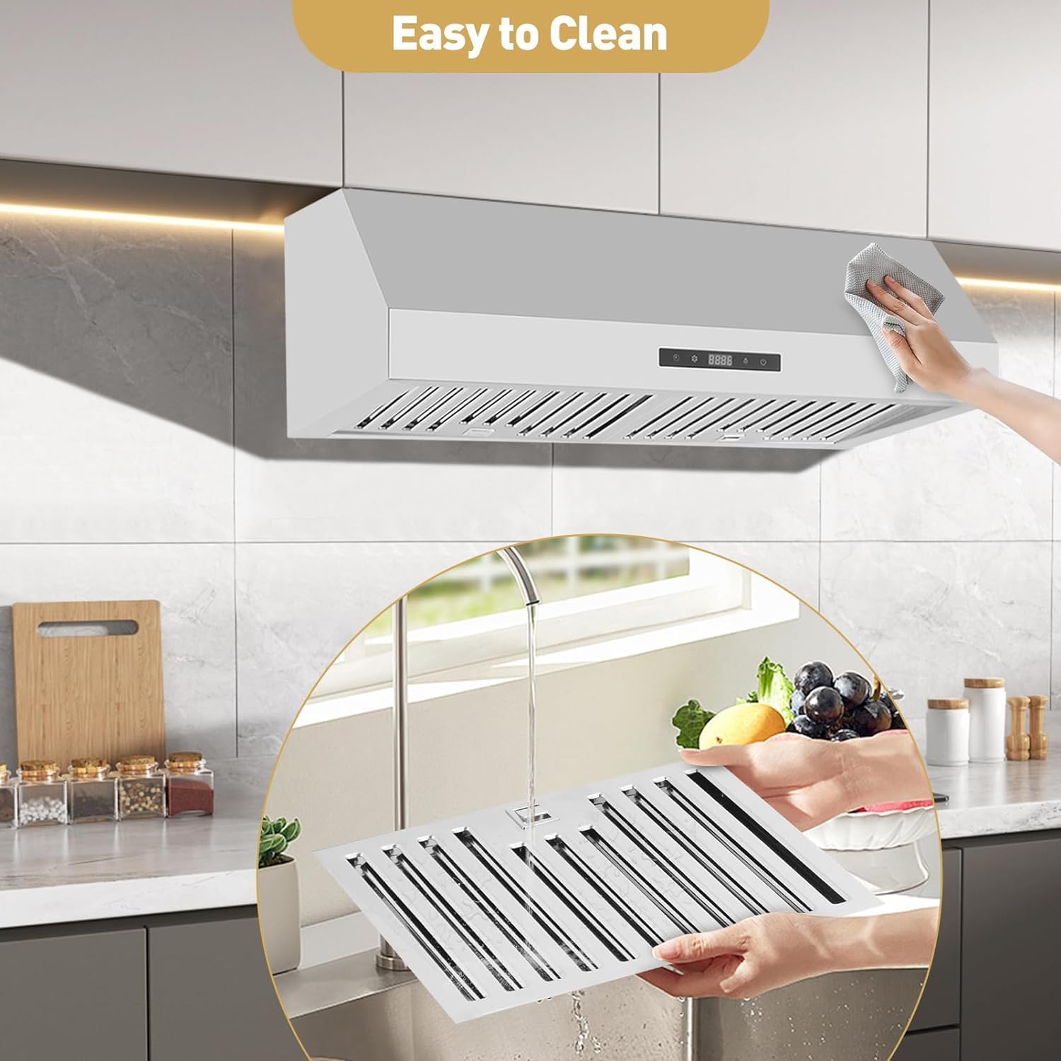 Stainless Steel 30 Inch Under Cabinet Range Hood with 3-Speed Exhaust Fan X705150