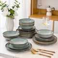 AmorArc Ceramic Dinnerware Sets,Handmade Reactive Glaze Plates and Bowls Set,Highly Chip and Crack Resistant | Dishwasher & Microwave Safe,Service for 8 Dishes Set (24pc)