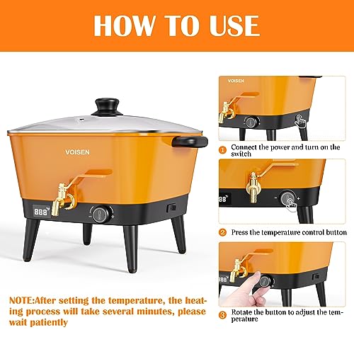 Wax Melter for Candle Making, Electric Non-Stick, 8Qt Capacity with Temperature Control Y714