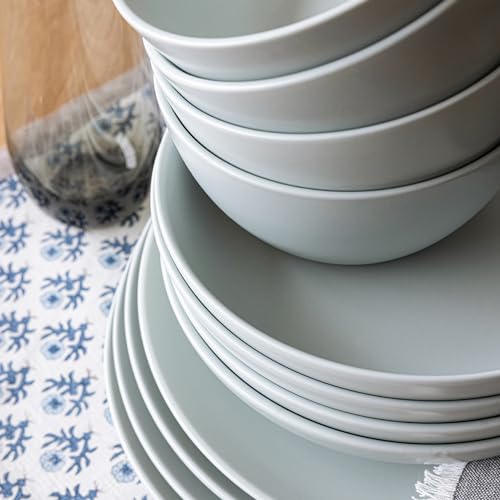 16-Piece Stoneware Dinnerware Set with Plates and Bowls Y62011