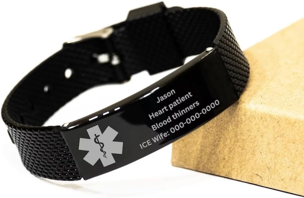 Medical Alert Bracelet with Custom Engraving H29802