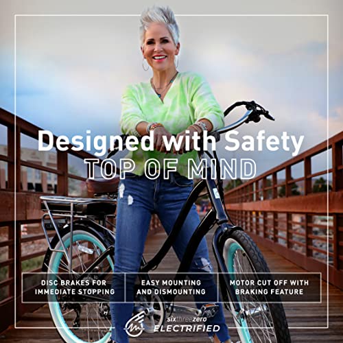 Women's Electric Bike, Step-Through Touring Hybrid, 26" I373258