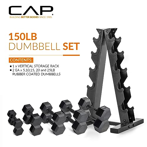 Dumbbell Set with Rack, 150lbs and 210lbs Options O4365