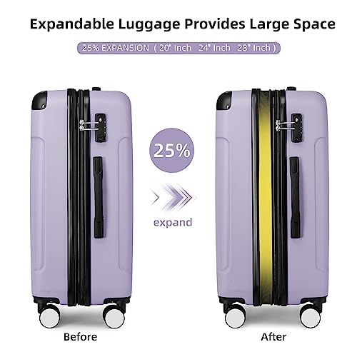 Luggage Sets 6 Piece, Expandable Suitcases with Wheels, Hardside TSA Lock J537