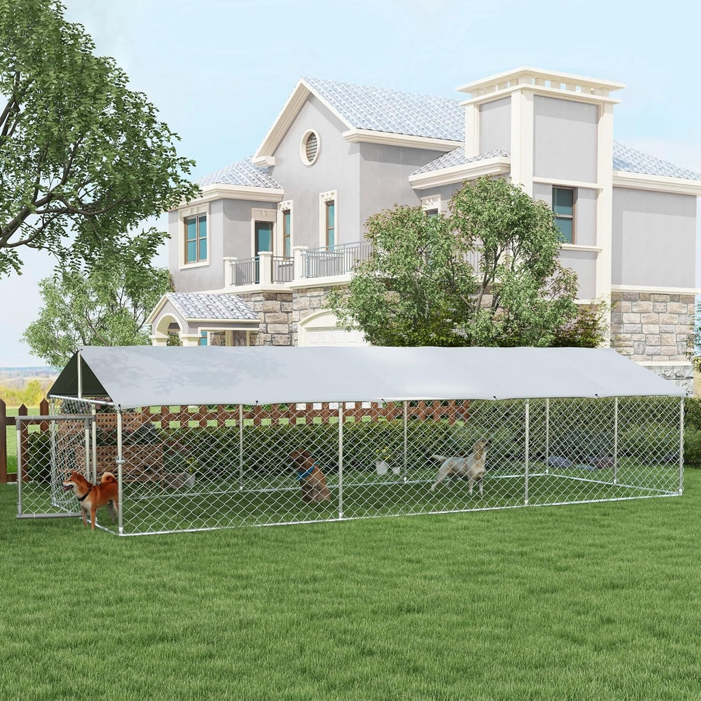 Large Outdoor Dog Kennel with Waterproof Cover and Secure Lock T890