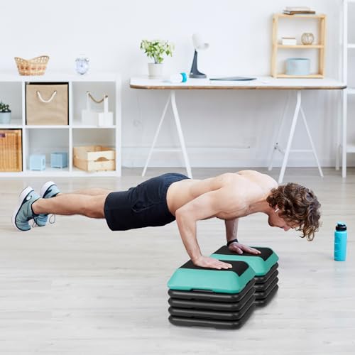 16" x 16" Aerobic Stepper Platform with 4 Adjustable Risers, Green V143